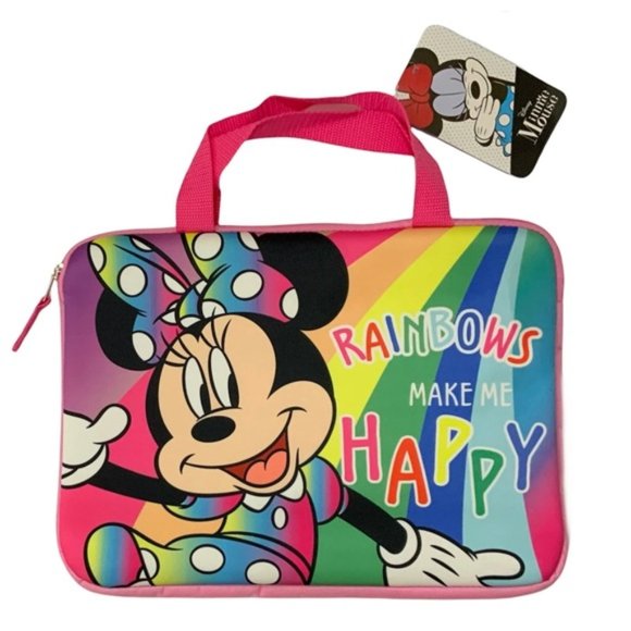 Disney Other - Disney Minnie Mouse Tablet iPad Laptop Carry Travel Case Padded 13 X 10 Rainbow